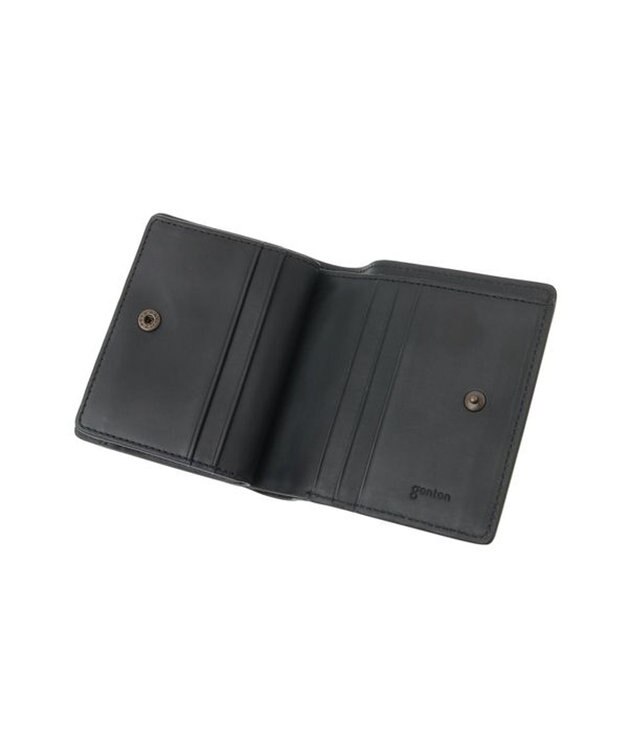 genten ミネルヴァ2 二つ折り財布内Lファスナー クロ