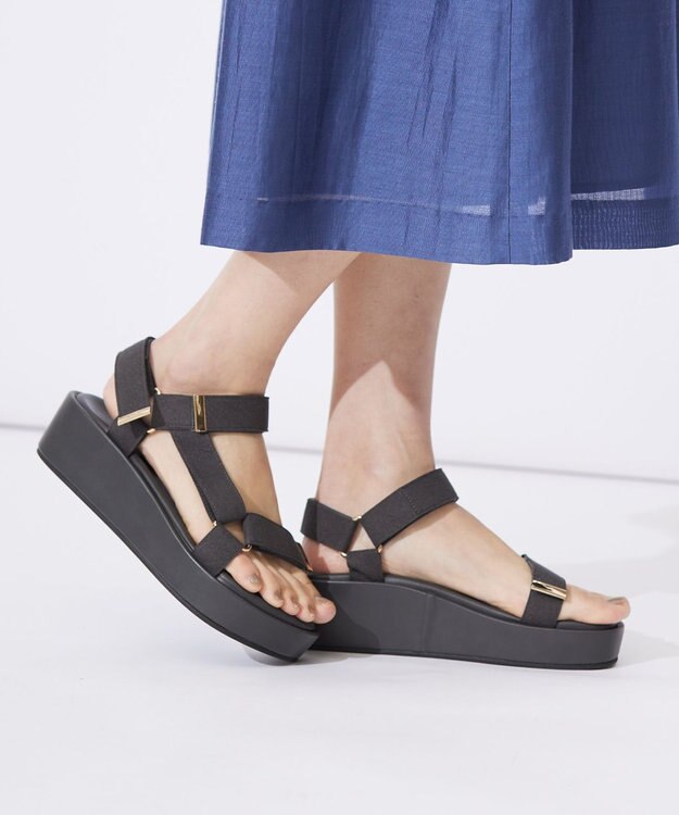 J.PRESS LADIES 【WEB限定カラーあり・撥水】ストラップ サンダル グレー系