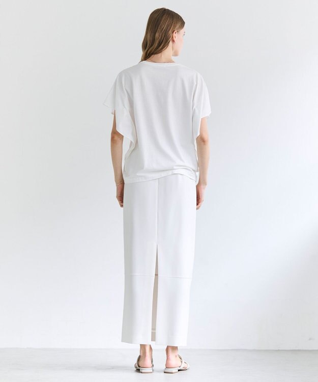 BEIGE， GYPSUM / シルキータッチ  Iラインロングスカート Ecru