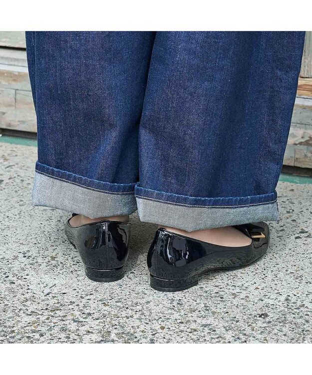 ing <ing>【WEB限定】【レイン対応】リボンモチーフフラットパンプス ブラック