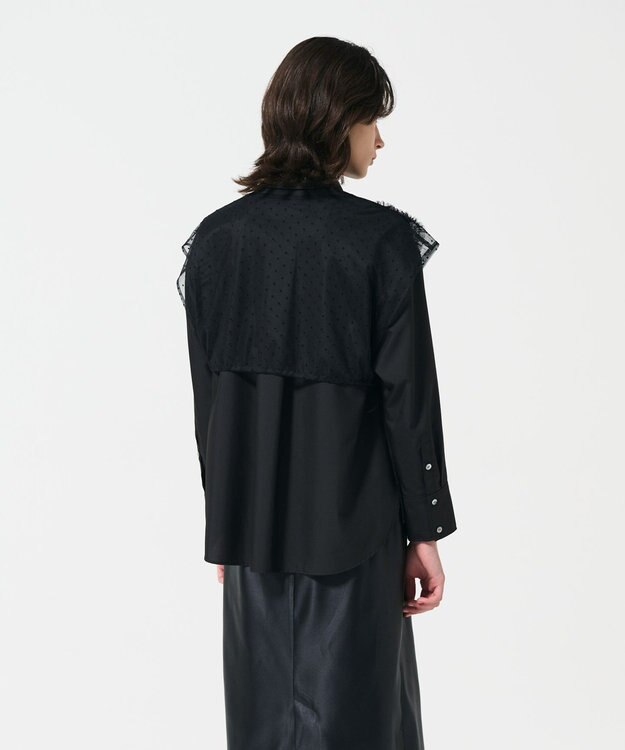 GRACE CONTINENTAL レイヤード刺繍シャツブラウス ブラック