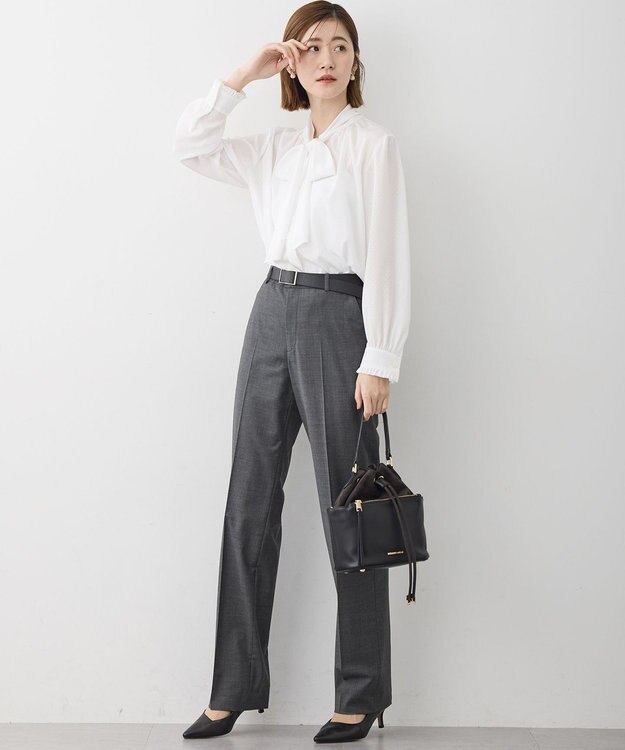 23区 L 【セットアップ着用】ファインネスウール テーパード パンツ グレー系