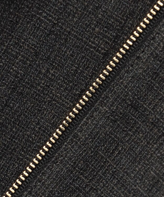 自由区 L 【17号サイズまで展開】ライトブッチャーノーカラー ブルゾン チャコールグレー