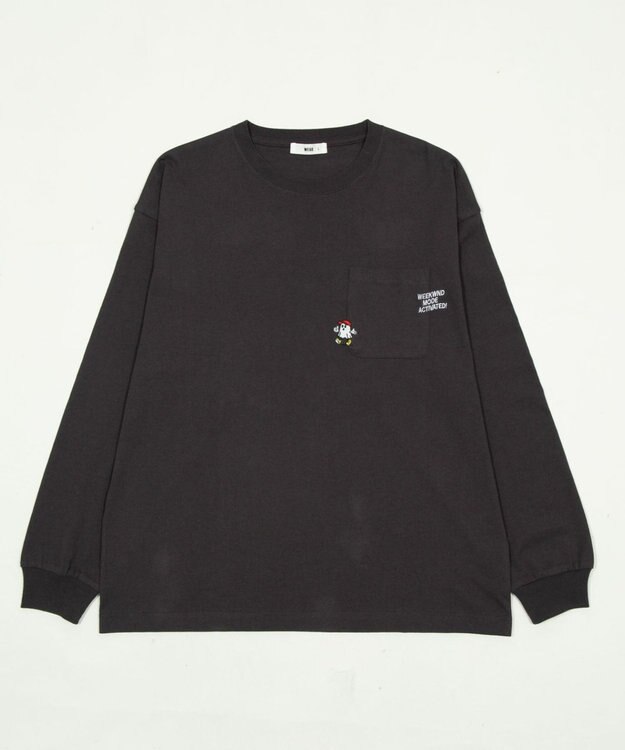 WEGO ポケット刺繍BIG　T（長袖） スミクロ