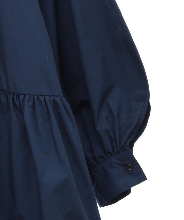 Green Parks ボウタイリボン付裾バルーンシャツワンピースⅡ Navy