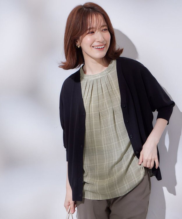 ANY 【UVケア/接触冷感/アンチピリング】多機能ハーフスリーブカーディガン ブラック