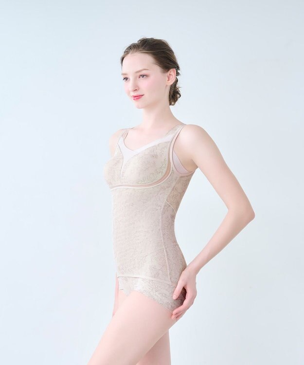 BRADELIS New York 【Yukine inc. 】ゆきねえモアソフト快適ショーツ25 接触冷感 補整 補正下着 深め ハイウエスト リリークリームベージュ