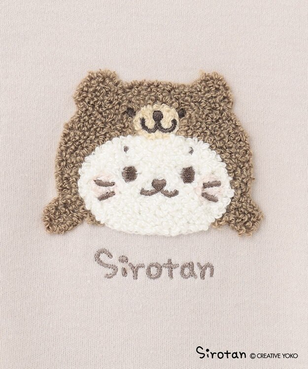 ANY KIDS 【しろたん×any FAM】しろたんサガラ刺繍長袖Tシャツ ベージュ