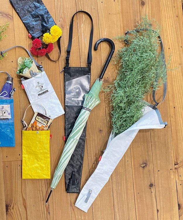 ROOTOTE 8277【スヌーピー:長傘用】IP.CASAカーサ.ナガ.ピーナッツ-7N 01：ブラック