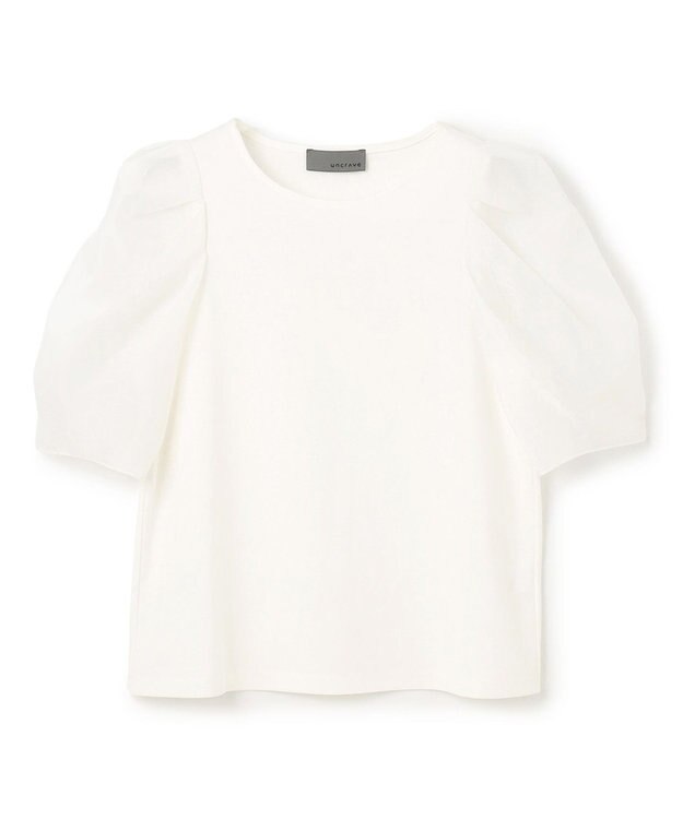 uncrave ダブルフェイスジャージー オーガンジーコンビトップス オフ