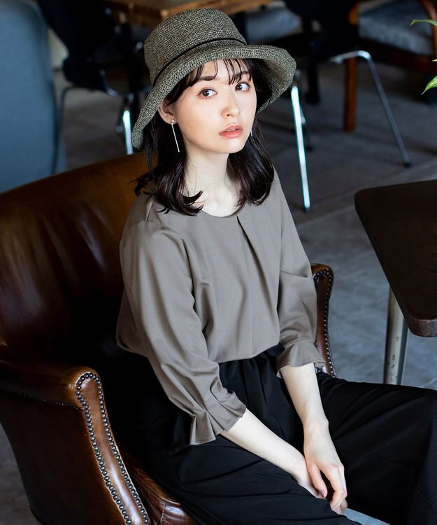 Tiaclasse ナチュラルな風合いのアンダリミックスクロシェハット ブラウン