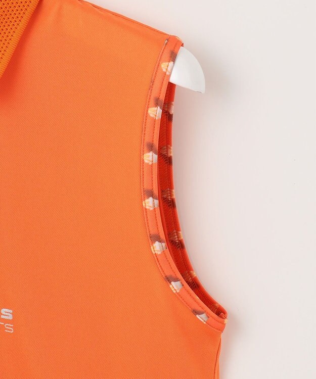 23区GOLF 【WOMEN】【接触冷感・UVケア・吸水速乾】ノースリーブ ポロシャツ ライトオレンジ系