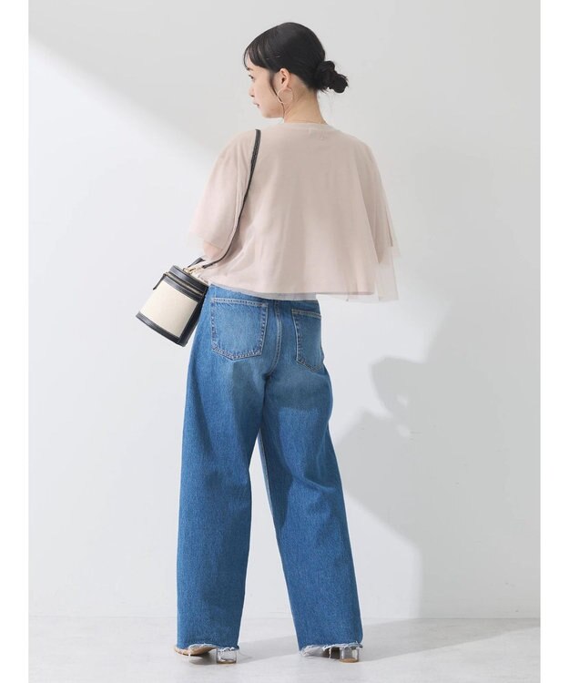 earth music&ecology チュールドッキングＴＥＥ Pink Beige