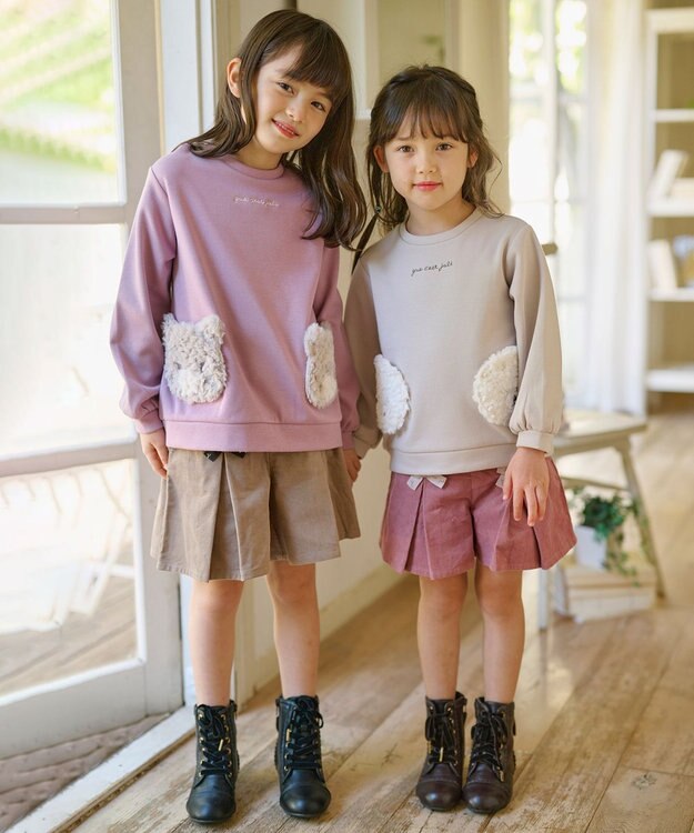 ANY KIDS コーデュロイキュロット ピンク