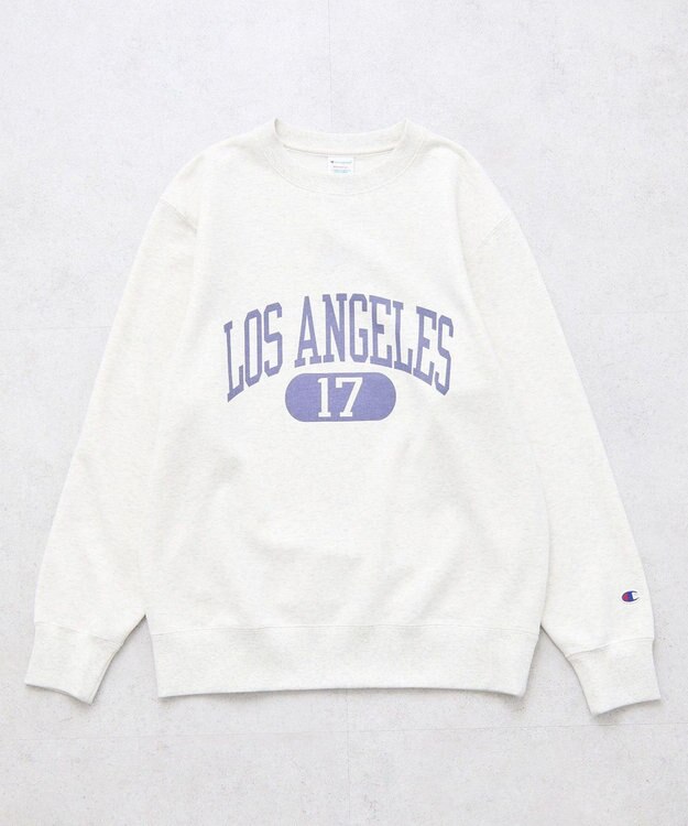 earth music&ecology チャンピオン　ｅｍａｅプリント裏毛プルオーバー Oatmeal