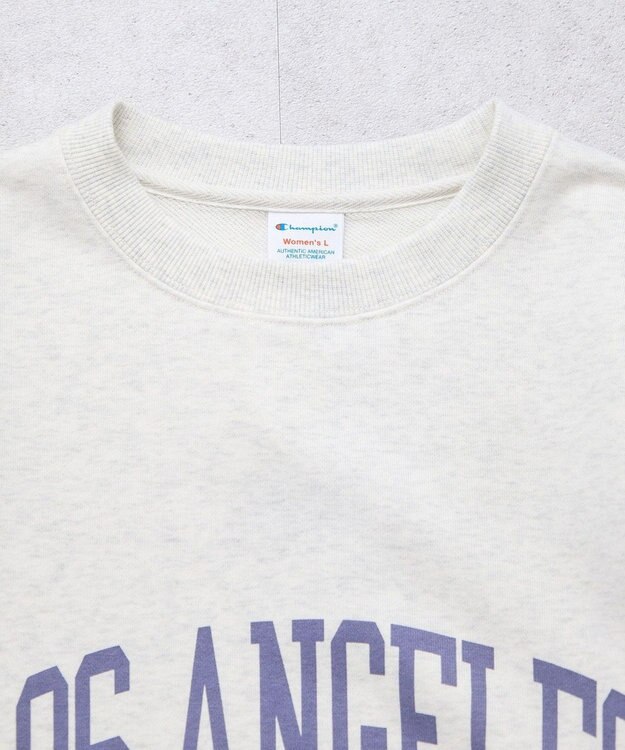 earth music&ecology チャンピオン　ｅｍａｅプリント裏毛プルオーバー Oatmeal