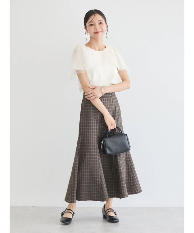 earth music&ecology チュールレイヤードプルオーバー Ivory