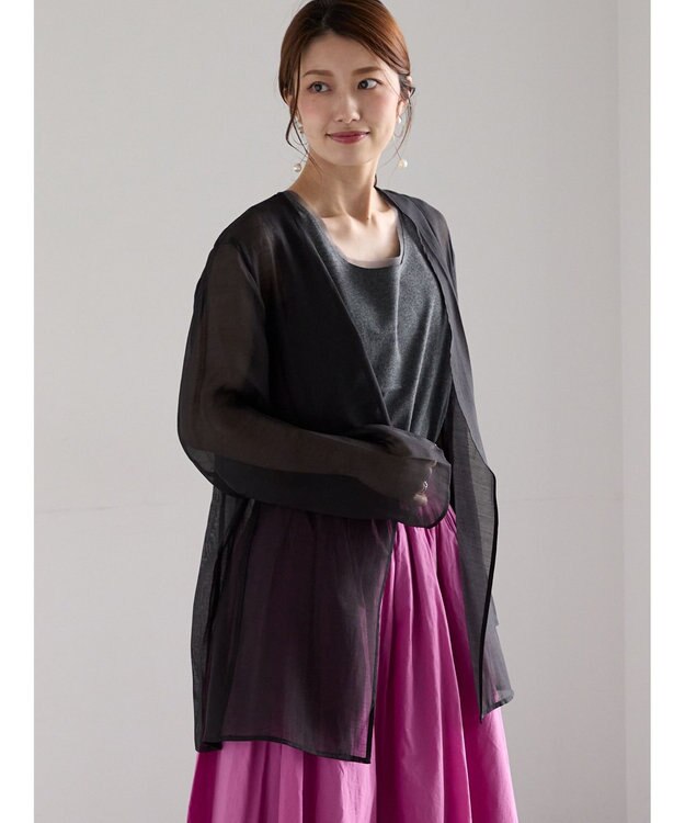 Te chichi シアーノーカラーシャツ ブラック