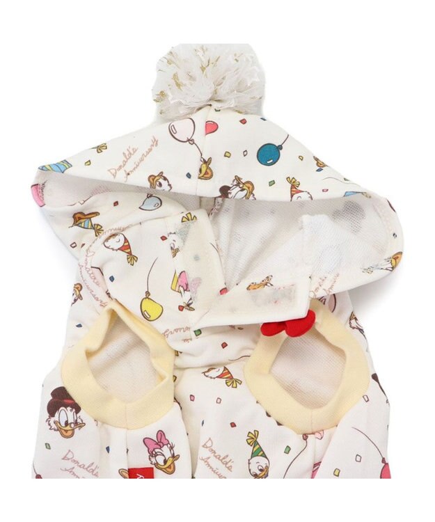 PET PARADISE ディズニー ドナルドダック 90周年 パーカー 《パーティ柄》 小型犬 パーティ柄