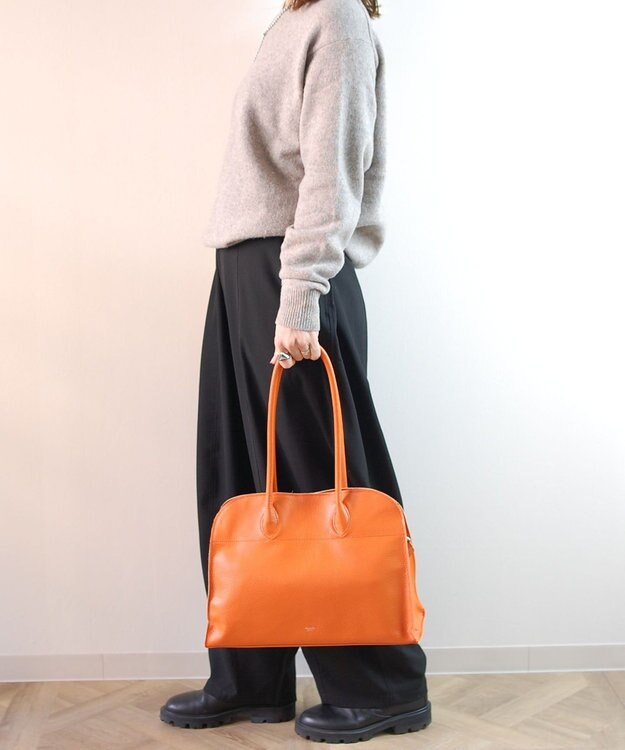 blancle シュリンクレザー ワイドボストン オレンジ