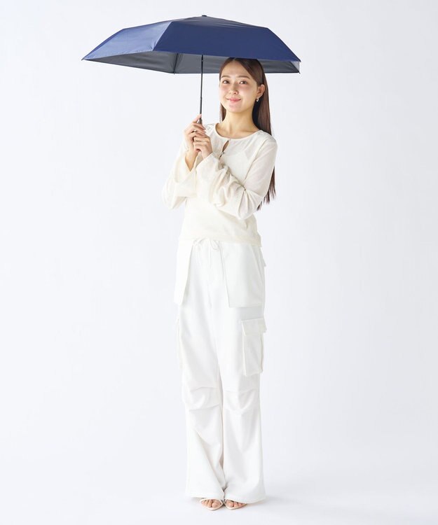 MOONBAT 【遮光100％/超軽量 /雑誌掲載】マジで軽い傘 晴雨兼用折りたたみ日傘 50cm マジカルテックプロテクション ディープブルー