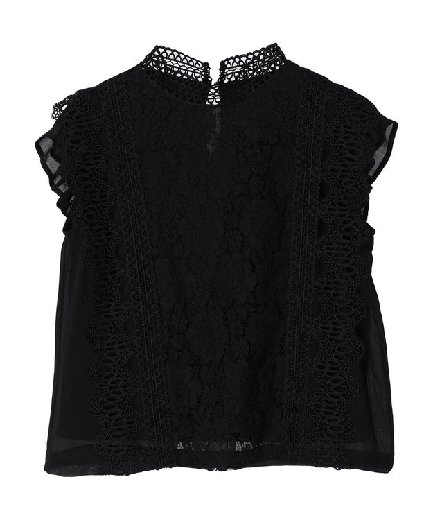 Green Parks ・ＥＬＥＮＣＡＲＥ　ＤＵＥ　イロイロレースブラウス Black