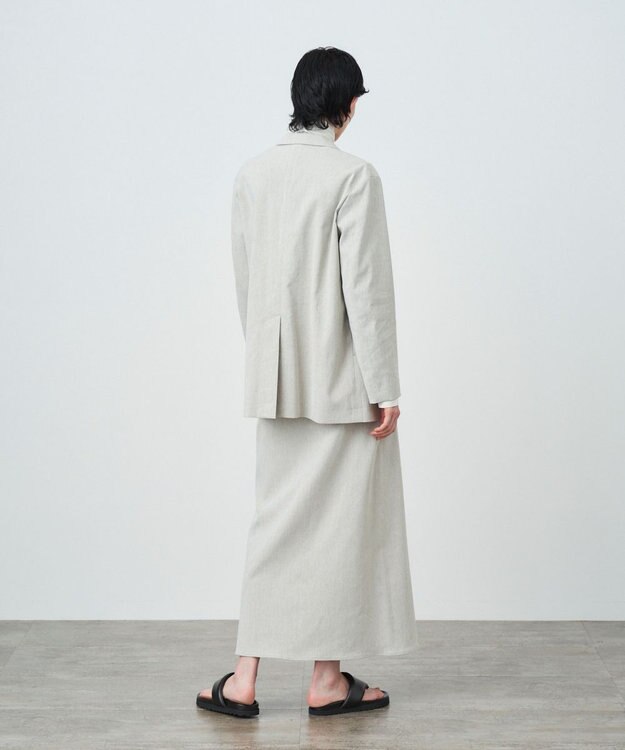ATON HEAVY HEMP | タックストレートスカート GRAY