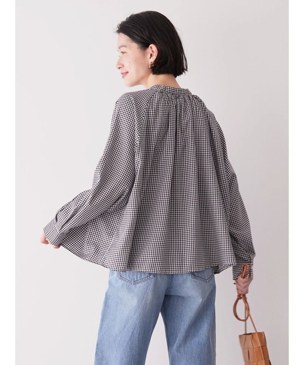 AMERICAN HOLIC イージーケア２ＷＡＹボウタイブラウス Gingham Check