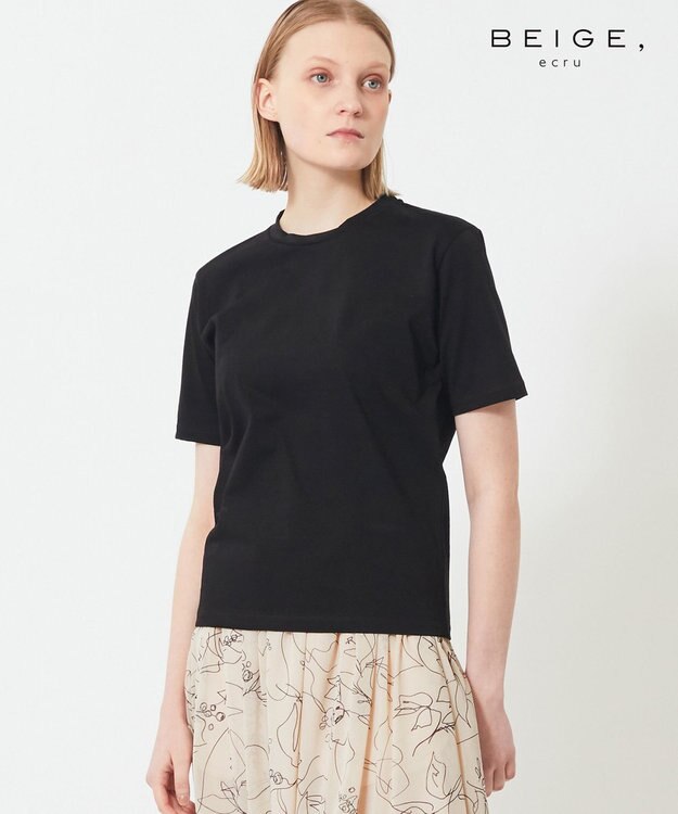 BEIGE， HORSETAIL / メッセージTシャツ Black x Black