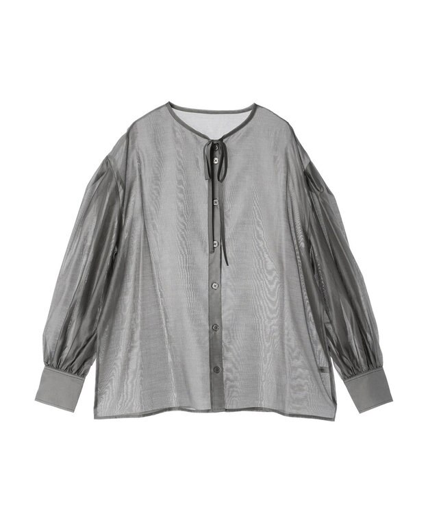 Green Parks AnriettMusee シアーボリュームスリーブブラウス Gray