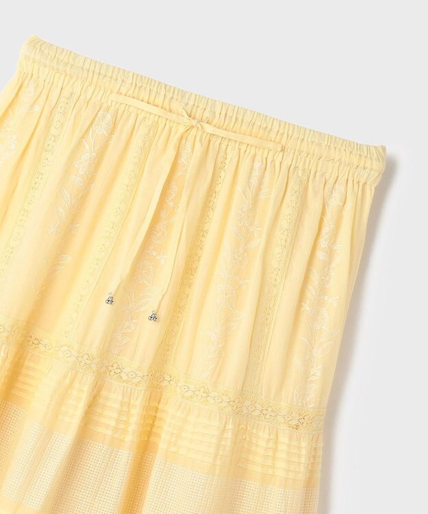 GRACE CONTINENTAL ピンタックティアードスカート イエロー