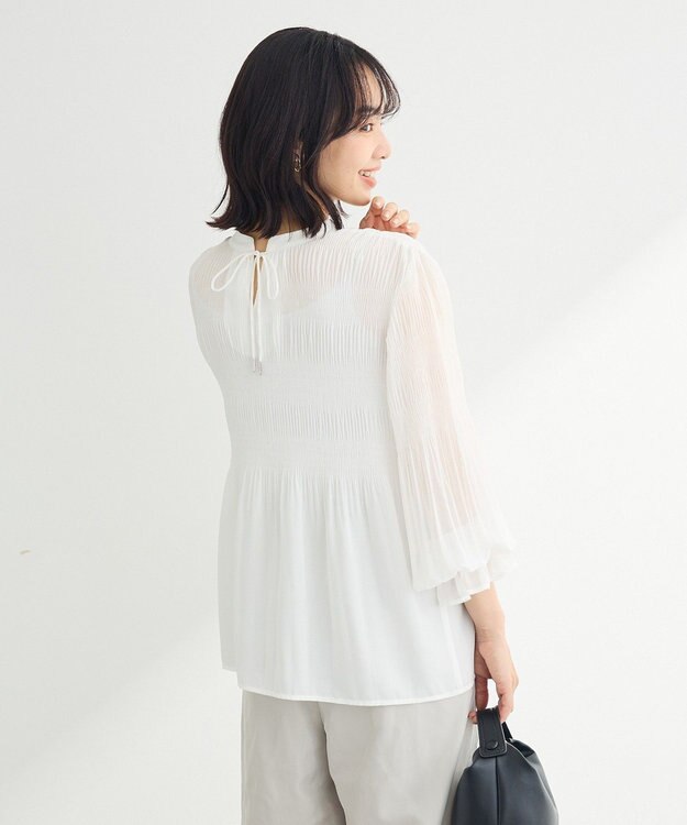 Green Parks マジョリカブラウス White