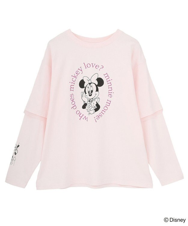 Green Parks ミッキー＆フレンズ／レイヤードプリントロングＴシャツ Light Pink