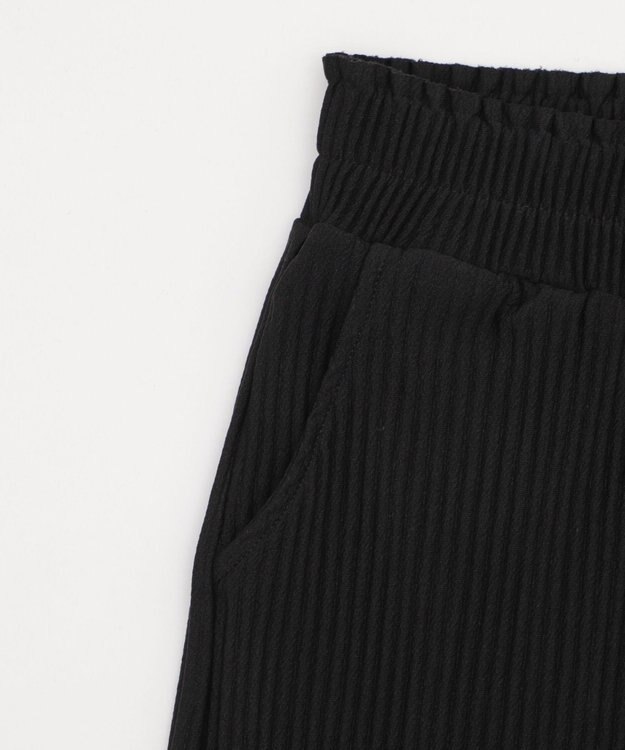 WEGO 【WEB限定/2025年秋冬新作/裾カットOK！自分サイズに調整可能/ウエストゴム/しわになりにくい/】カットプリーツパンツ ブラック