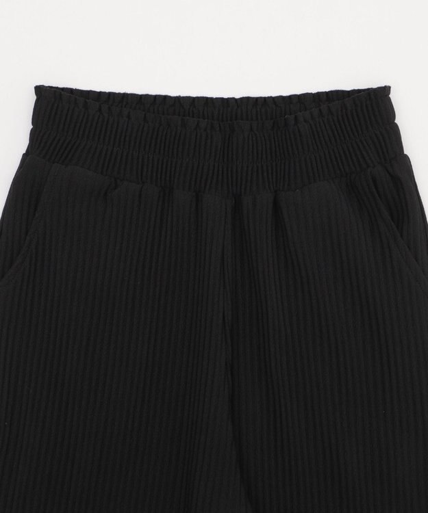 WEGO 【WEB限定/2025年秋冬新作/裾カットOK！自分サイズに調整可能/ウエストゴム/しわになりにくい/】カットプリーツパンツ ブラック