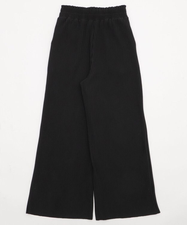 WEGO 【WEB限定/2025年秋冬新作/裾カットOK！自分サイズに調整可能/ウエストゴム/しわになりにくい/】カットプリーツパンツ ブラック