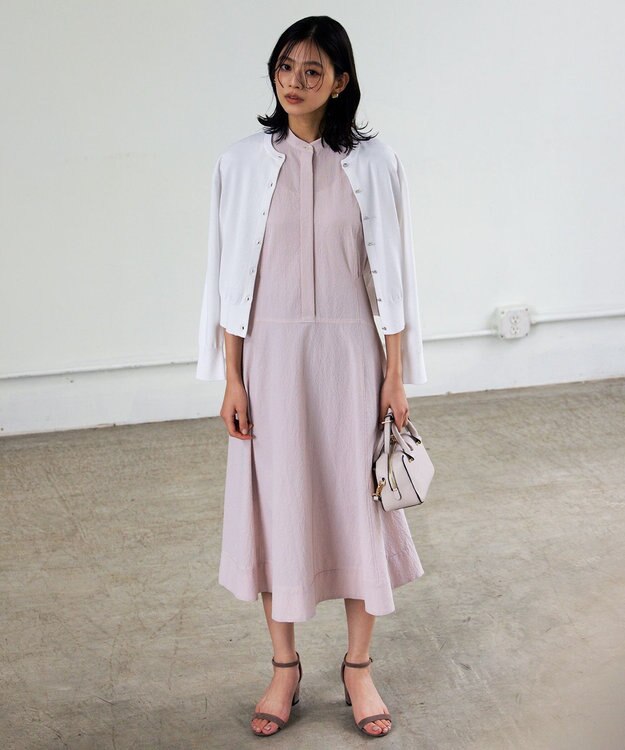 組曲 S 【WEB限定カラー・洗える】サッカーストレッチ ワンピース ローズ系