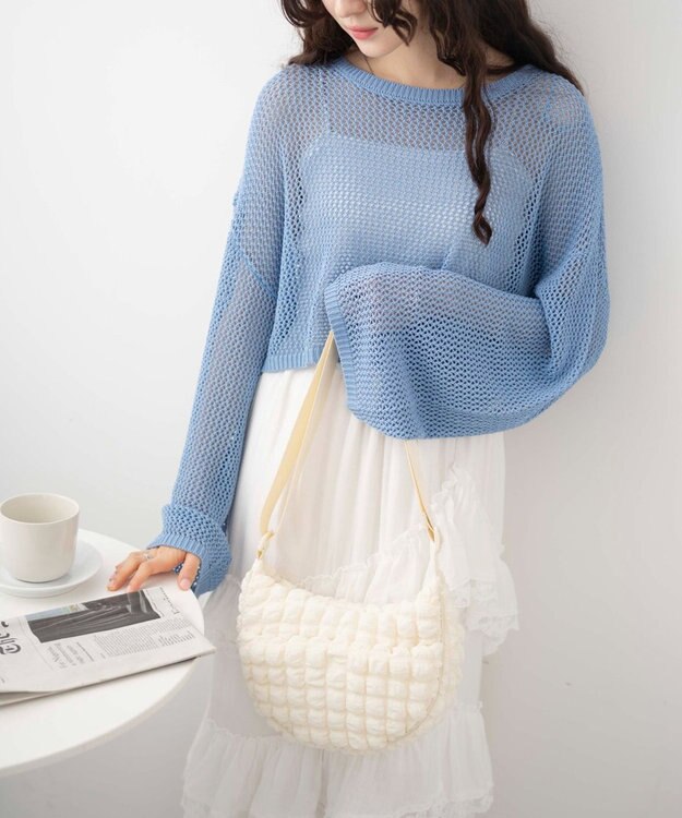 WEGO カラーハーフムーンショルダー 柄2