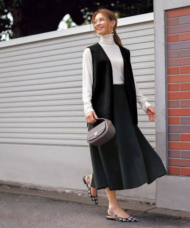 UNFILO 【セットアップ対応】ウールライク ジレ ブラック系