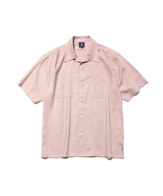 J.PRESS MEN 【J.PRESS ORIGINALS】Rayon Linen Oxford Open Half Sleeve Shirt / Baggy-Fit ピンク系