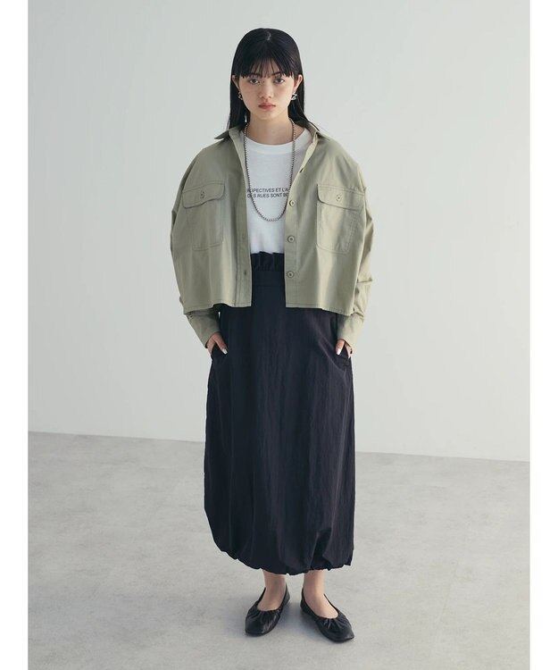 Green Parks armonia. サスペンダー付きスカート Black