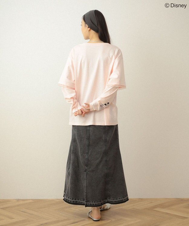 Green Parks ミッキー＆フレンズ／レイヤードプリントロングＴシャツ Light Pink