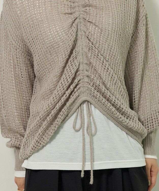 Green Parks ＳＥＴ２点２ｗａｙシャーリングニット＋インナー Gray