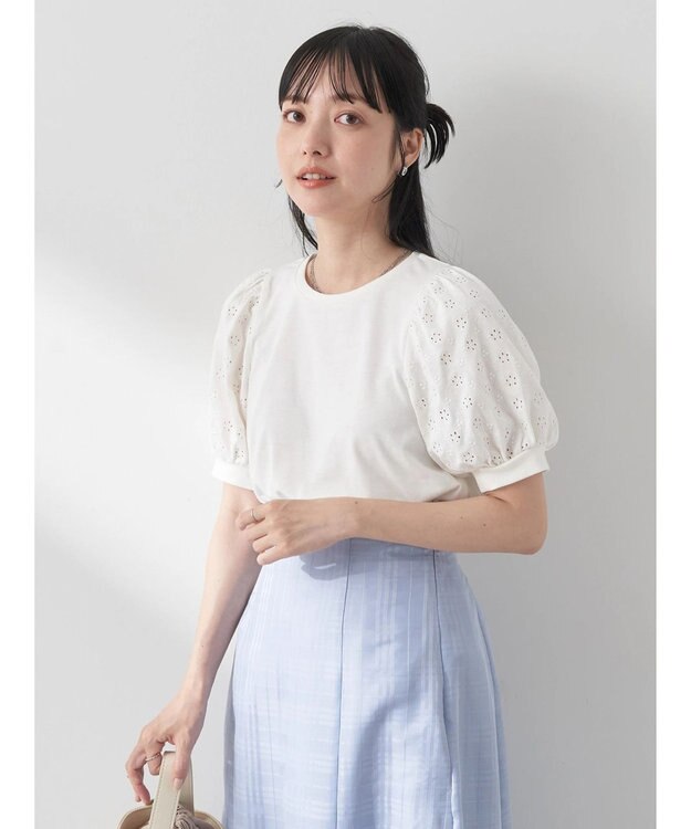 earth music&ecology フラワーレースプルオーバー Ivory