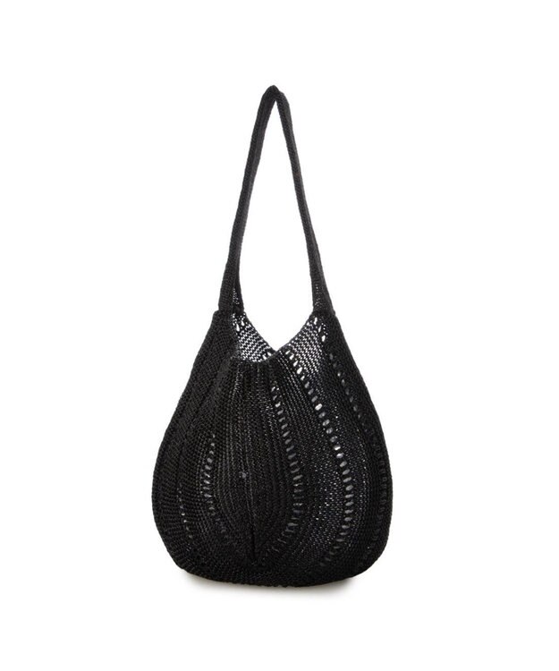 UNBILLION カシュカシュ cachecache / ラメ糸ラウンドセミショルダー ブラック