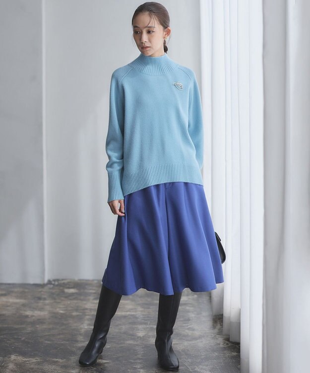 組曲 L 【WEB一部店舗限定】ウールジョーゼット キュロットパンツ ブルー系