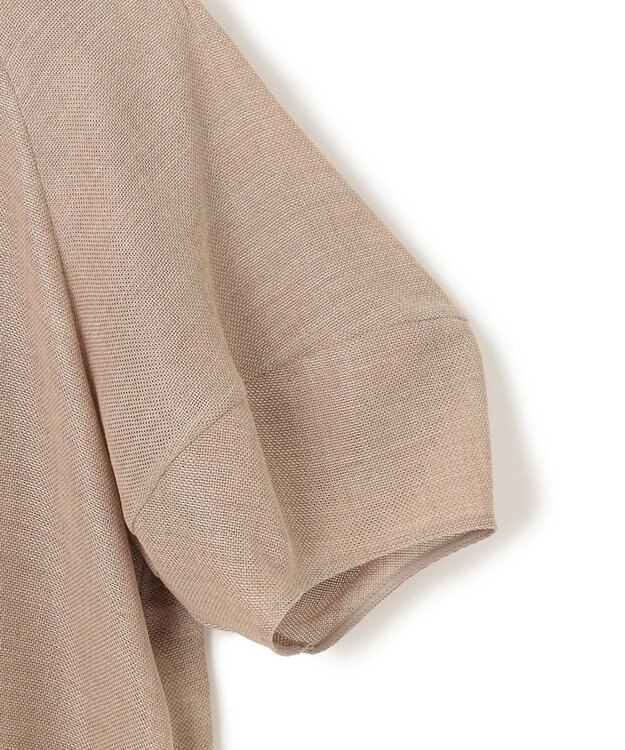 BEIGE， 【洗える・吸水速乾・防シワ】LIATRIS / バックリボンハーフスリーブブラウス Flax