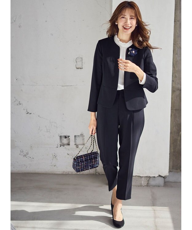 ANY SIS S 【洗える】フリルネックスタンド ブラウス オフ