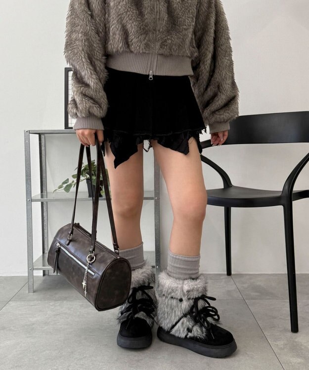 WEGO キラキラチャーム付きドラムボストンバッグ ブラウンその他