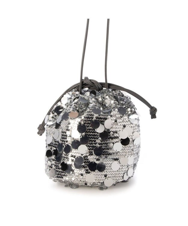 UNBILLION カシュカシュ cachecache / 2wayスパンコール巾着ショルダー シルバー